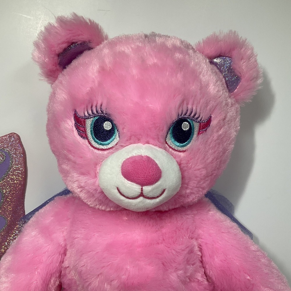 Build a Bear Pink Fairy Butterfly‎ Bear With Wings 15" Soft Stuffed Plush BAB - Picture 2 of 16